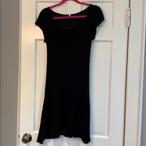 Black mini knit dress